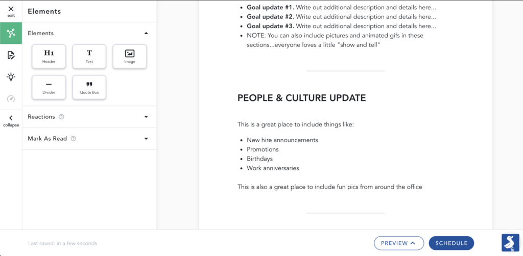 Company Newsletter Template People & Culture Section